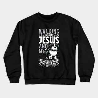 Jesus and dog - Central Asian Shepherd Dog Crewneck Sweatshirt